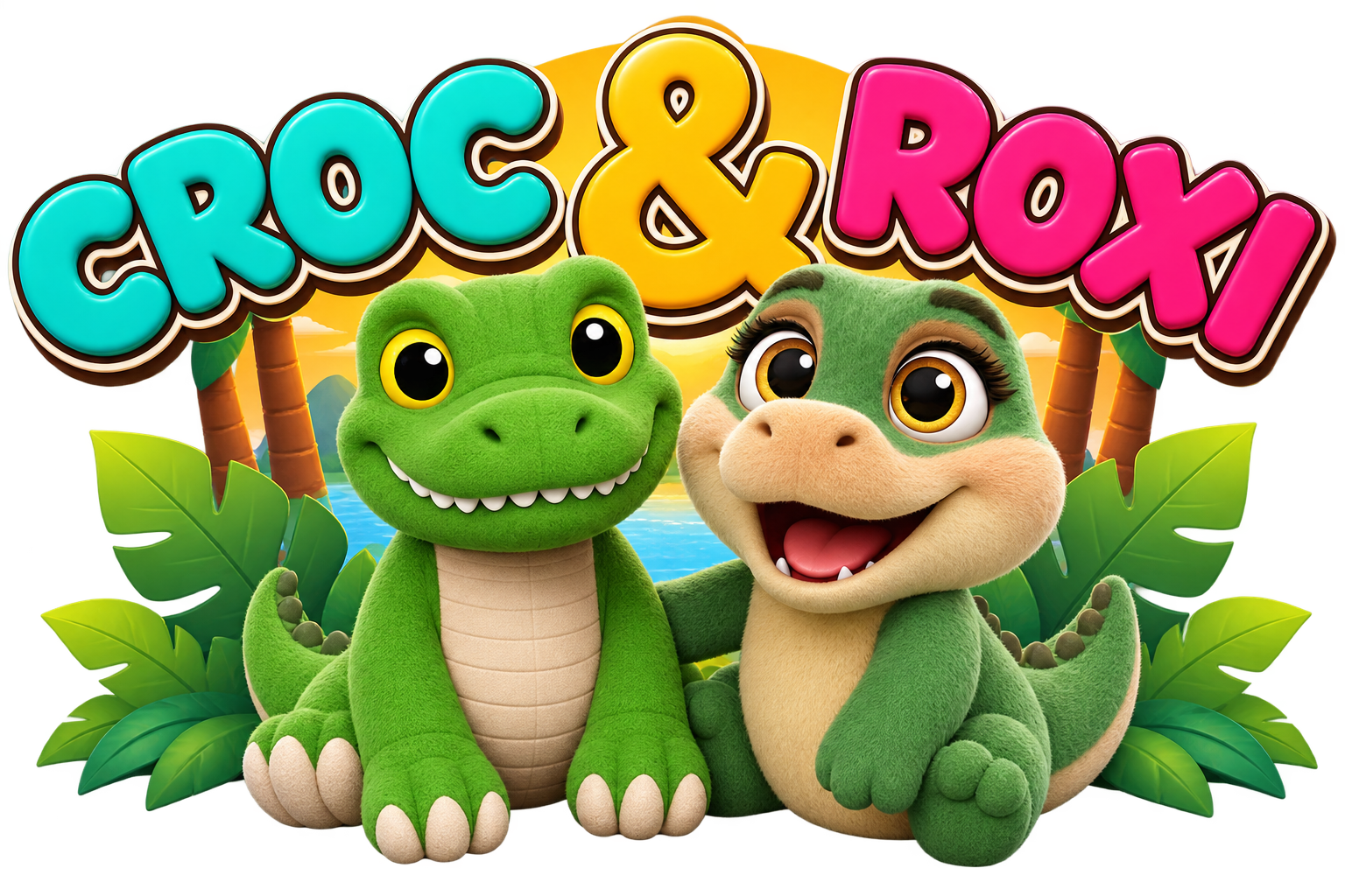 Croc & Roxi logo, with the two smiling crocodiles beneath the words Croc & Roxi